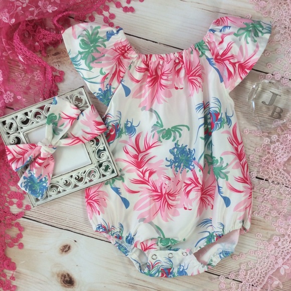 tropical baby romper